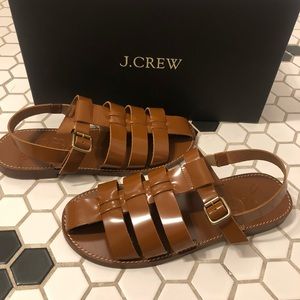 NEVER BEEN WORN - J. Crew fisherman sandals in leather brown size 8